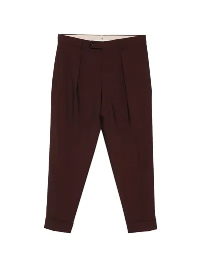 Berwich Pleated Cuffed Trousers In Purple