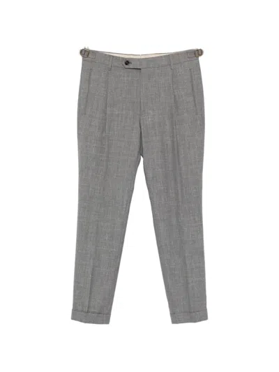 Berwich Pleated-details Trousers In Gray