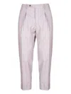 Berwich Pleated Pinstriped Trousers In Pink