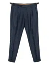 Berwich Pleated Side-adjuster Trousers In Blue