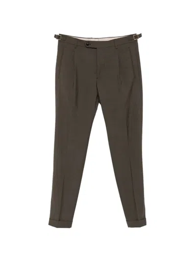 Berwich Pleated Side-adjuster Trousers In Green