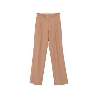Berwich Pleated Tailored Trousers In Brown