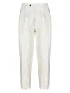 Berwich Pleated Tapered Trousers In White