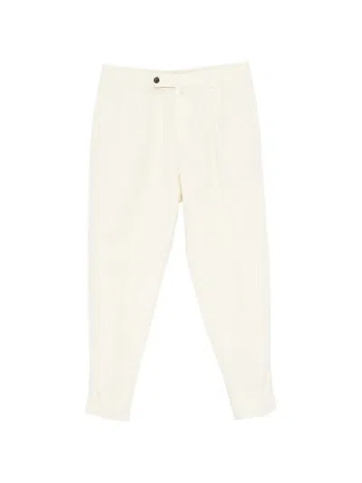 Berwich Pleated Tapered Trousers In Neutral