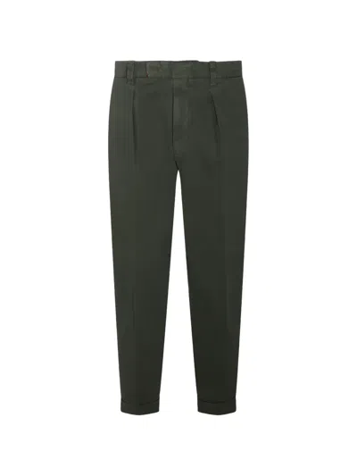 Berwich Pleated Turn-up Trousers In Black