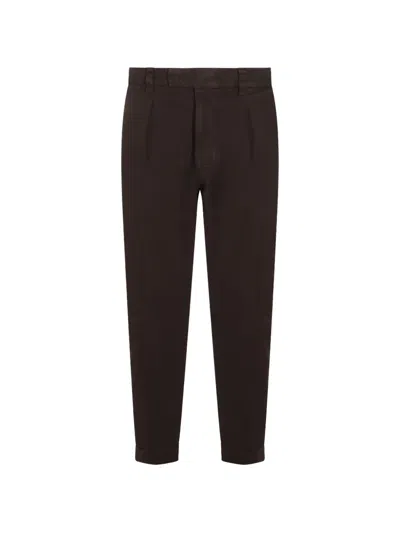 Berwich Pleated Turn-up Trousers In Brown