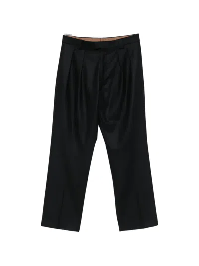 Berwich Pleated Wool Trousers In Black