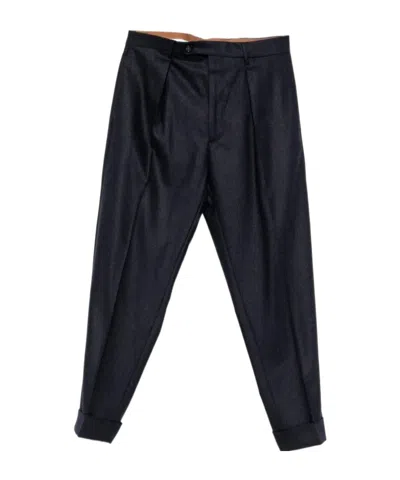Berwich Pleated Wool Trousers In Blue
