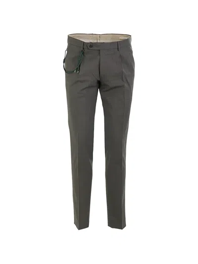 Berwich Pleated-detail Rope-accessory Trousers In Gray