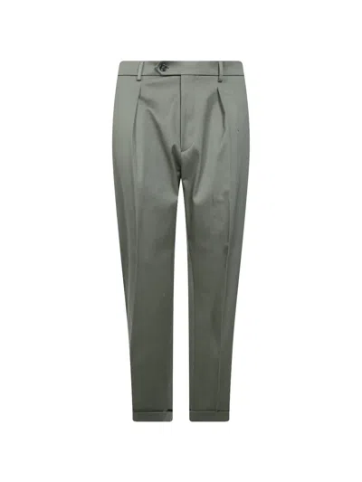Berwich Pleated-detail Turn-up Trousers In Green
