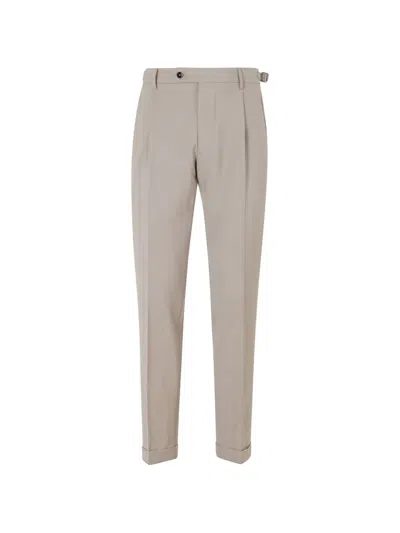 Berwich Pleated-detail Turn-up Trousers In Neutral