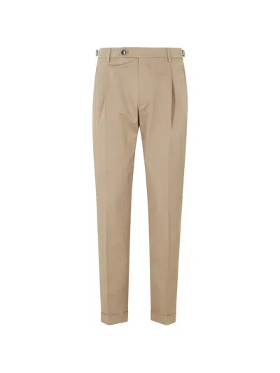 Berwich Pleated-detail Turn-up Trousers In Neutral