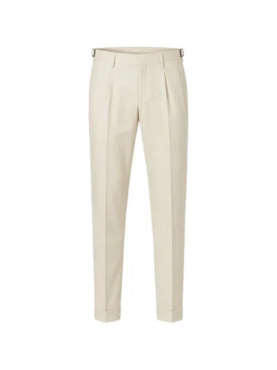 Berwich Pleated-detail Turn-up Trousers In Neutral