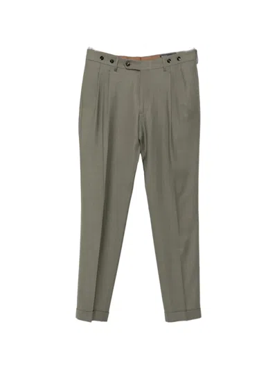 Berwich Pleated-detail Wool Trousers In Gray