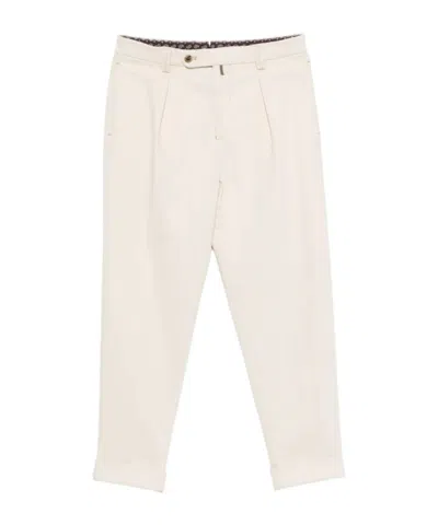 Berwich Pleated-front Turn-up Trousers In Neutral