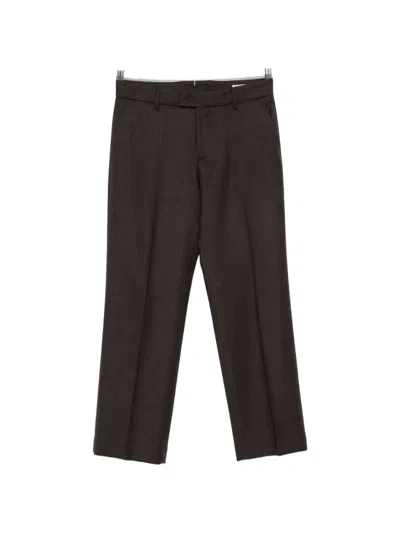 Berwich Pressed-crease Belt-loop Trousers In Black