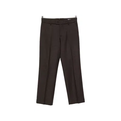 Berwich Pressed-crease Belt-loop Trousers In Brown