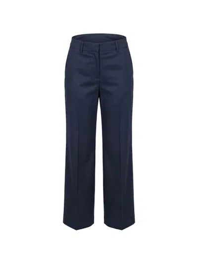 Berwich Pressed-crease Cotton Trousers In Blue
