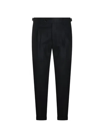 Berwich Pressed-crease Pleated Trousers In Gray