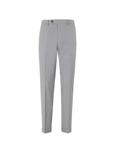 Berwich Pressed-crease Turned-up Trousers In Gray