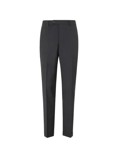 Berwich Pressed-crease Turned-up Trousers In Gray