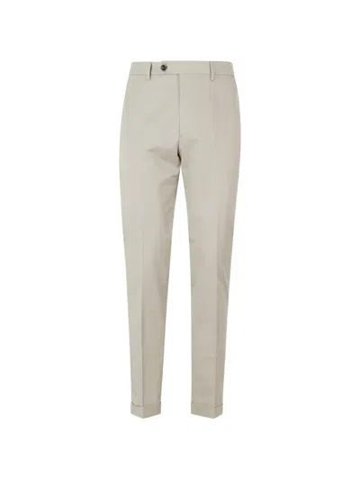 Berwich Pressed-crease Turn-up Trousers In Neutral