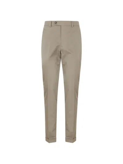 Berwich Pressed-crease Turn-up Trousers In Neutral