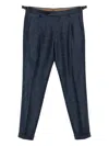 Berwich Pleated Side-adjuster Trousers In Blue