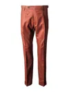 Berwich Relaxed Fit Pants With Classic Waistband In Red