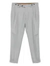 Berwich Pleated Button-fastening Trousers In Gray