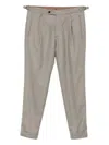 Berwich Pleated Side-adjuster Trousers In Gray
