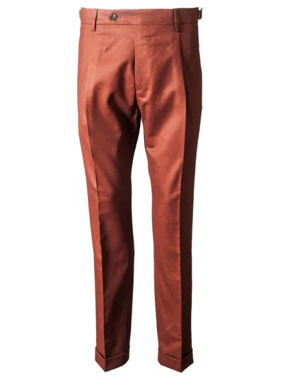 Berwich Relaxed Fit Pants With Classic Waistband In Red