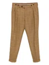 Berwich Classic Plaid Relaxed Fit Pants In Brown