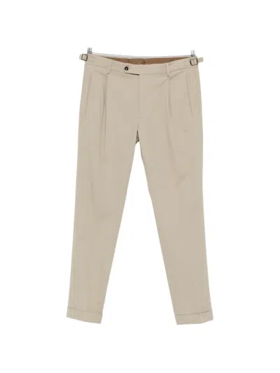 Berwich Retro Long Pleated Trousers In Neutral