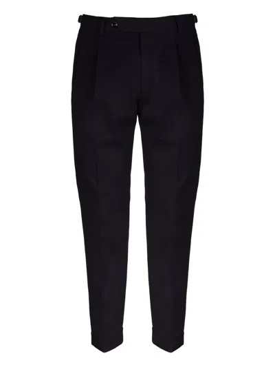 Berwich Retro Pleated Trousers In Black