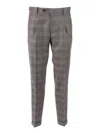 Berwich Tailored Grey Trousers With Checkered Pattern In Gray