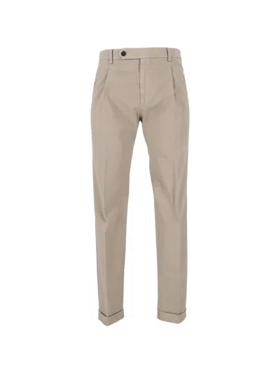 Berwich Retrolong Pleated Trousers In Neutral