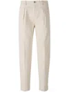 Berwich Striped Spiaggia Casual Pants With Drawstring Waist In White