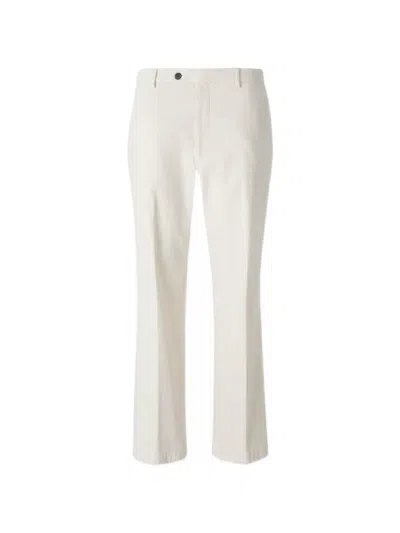 Berwich Santa Lucano Pressed-crease Straight-leg Trousers In White
