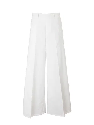 Berwich Wide-leg Cotton Pants With Tailored Design In White