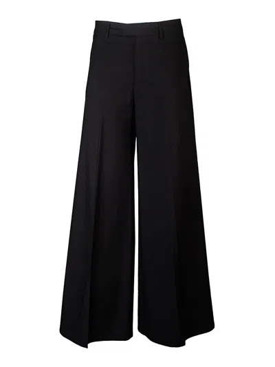 Berwich Wide-leg Tailored Pants With Subtle Pleats In Black