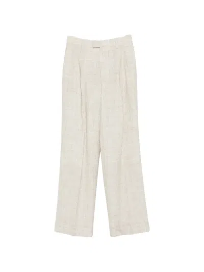 Berwich Simona Pleated Trousers In Neutral