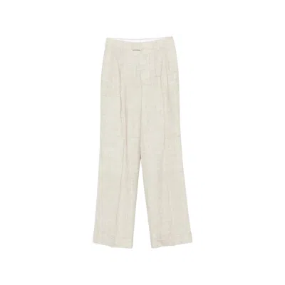 Berwich Simona Pleated Trousers In Neutral
