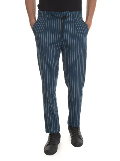 Berwich Spiaggia Trousers With Lace Tie In Blue/white