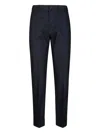 Berwich Trousers With Back Pockets And Cuffed Hem In Blue