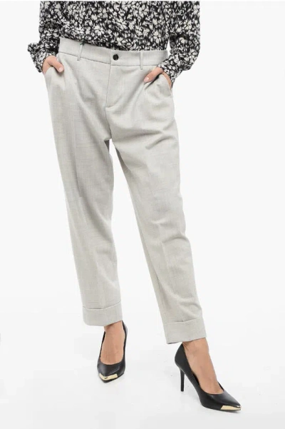 Berwich Stretchy Wool Pants With Elastic Waist Band In Grey
