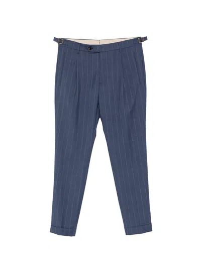 Berwich Striped-pattern Tailored Trousers In Blue