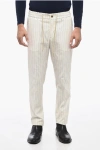 Berwich Striped Spiaggia Casual Pants With Drawstring Waist