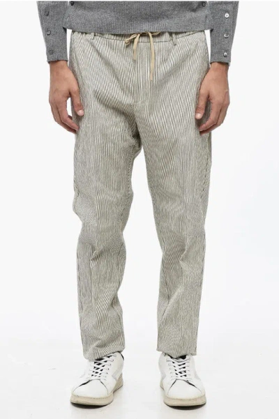 Berwich Striped Spiaggia Casual Pants With Drawstring Waist