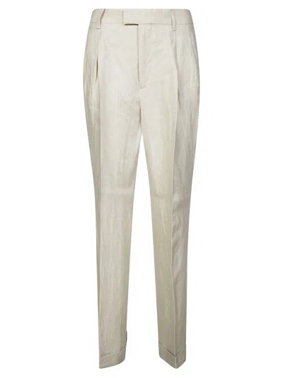 Berwich Stylish Women's Trousers With Double Pleat In White